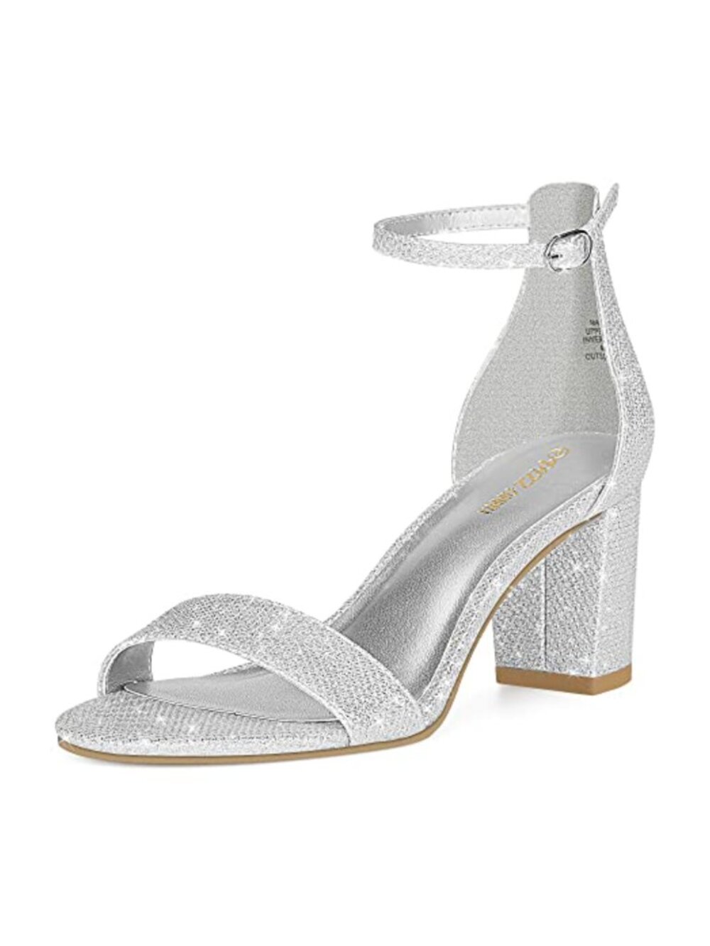 Open Toe Ankle Strap Block Heel Sandals with Buckle